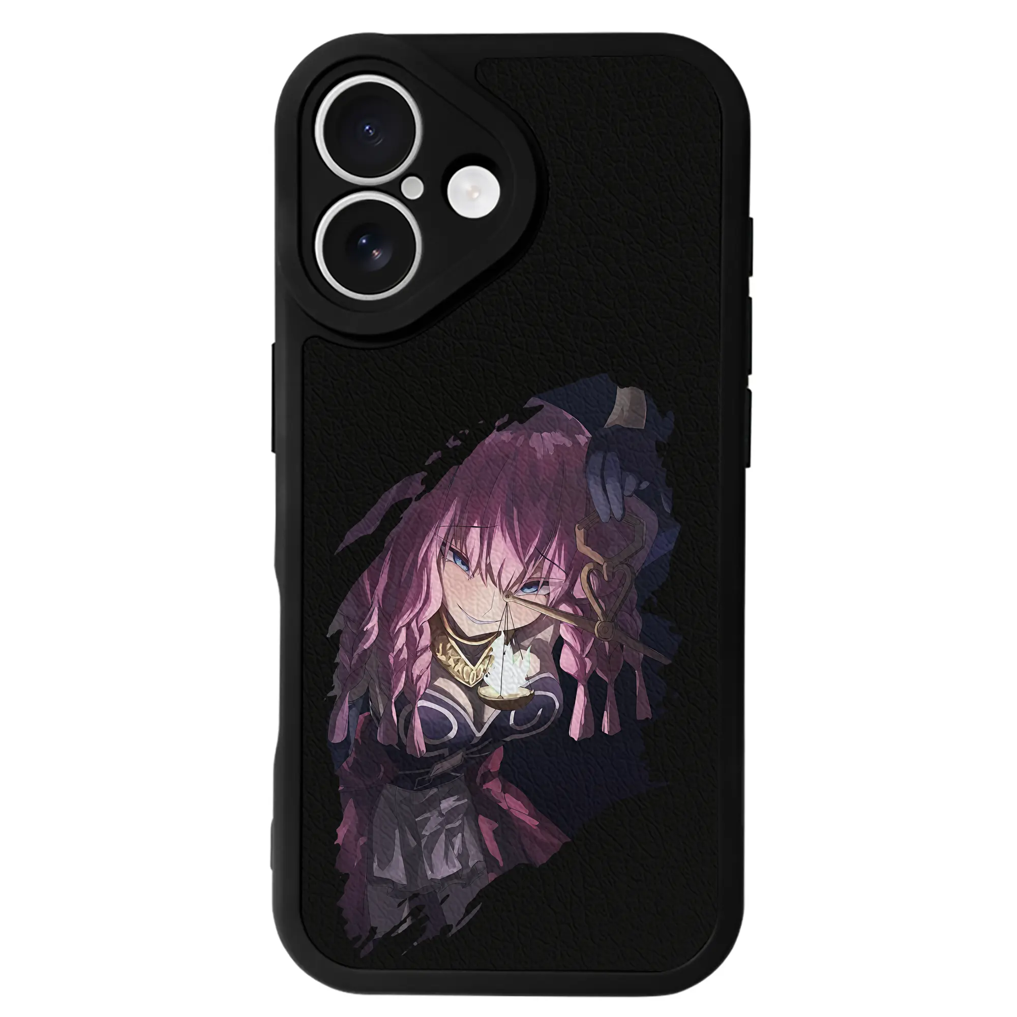 葬送のフリーレン（Frieren） グッズ,アウラ（Aura） - IPhone 16シリーズ対応 ・ シリコンスマホケース ・ レザー調 ・ 高精度フィット ・ 耐衝撃 ・ ワイヤレス充電対応 ・ 精密カット